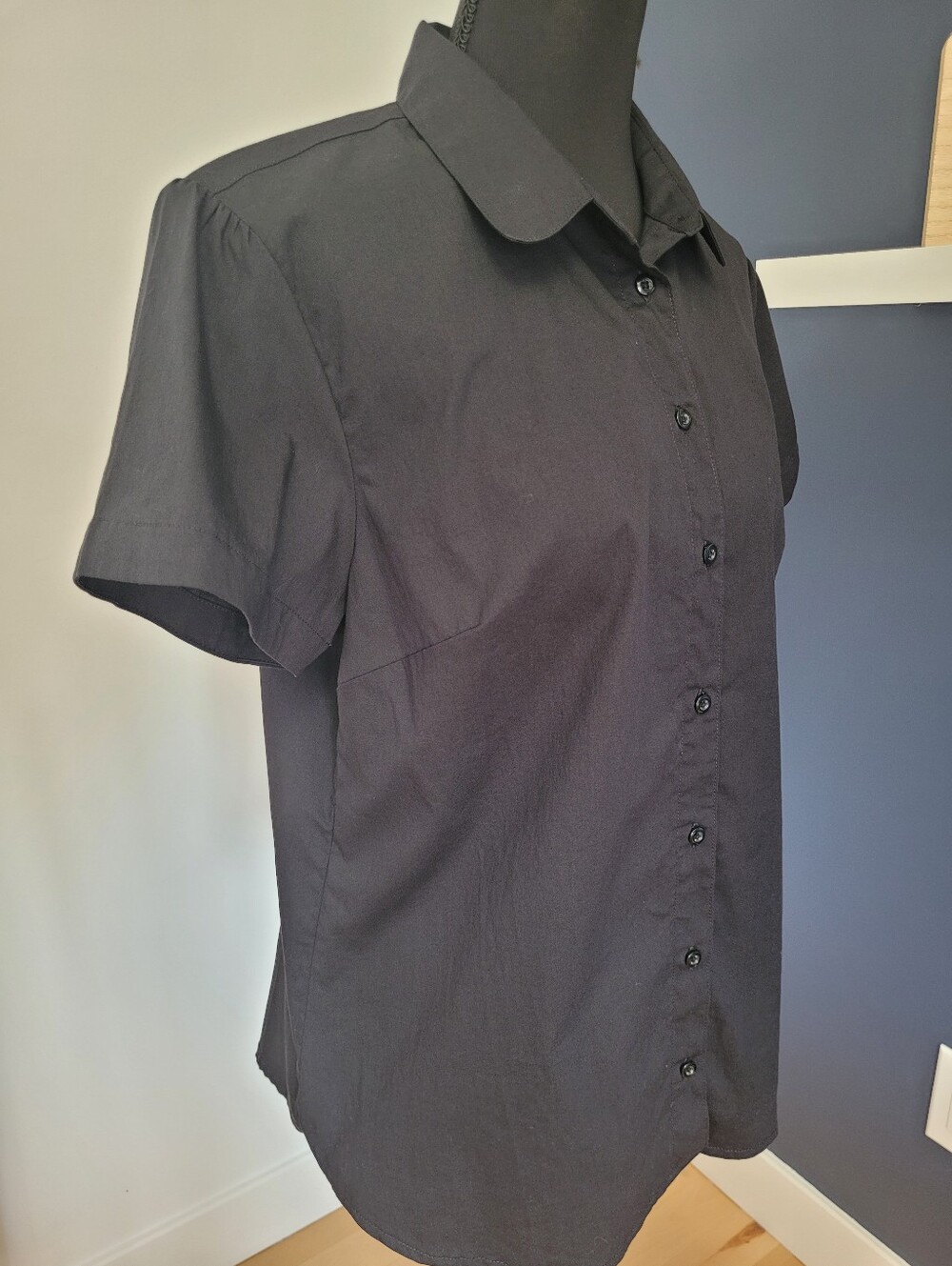 Twik Simons Black Short Sleeve Tailored Shirt L - Like New